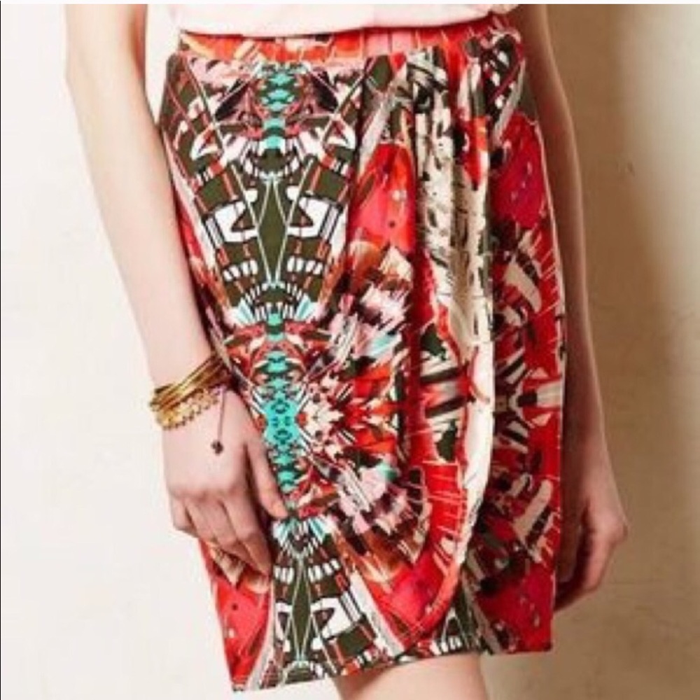 Anthropologie Maeve Ligeia Faux Wrap Skirt